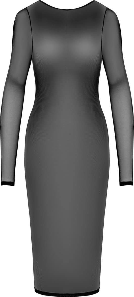 Cottelli Party - Transparante Jurk Met Lange Mouwen - Zwart — afbeelding 1