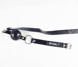 BNDGx® - Gag Ball Zwart - Seks speeltje - Gagbal rond bal mond strap masker bdsm fetish — thumbnail 3