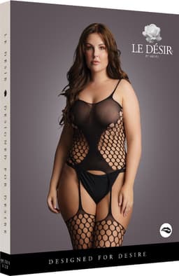 Fence Net Suspender Bodystocking - Plus Size — thumbnail 14