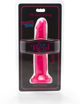Get Real – Dual Density Dildo met Zuignap met Aders in Stijlvol Opvallend Ontwerp Verharde Kern - 19 cm – Roze — thumbnail 4