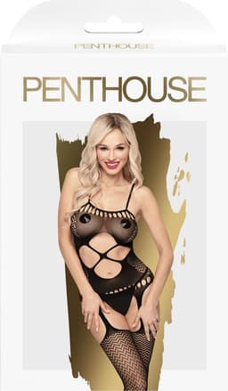 Penthouse Lingerie Hot Nightfall - Erotische Catsuit met Jarratels - Maat XL - Zwart — thumbnail 9