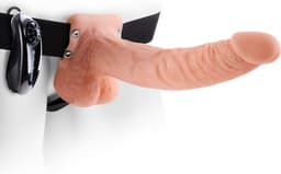 Pipedream - Fetish Fantasy - Vibrating Hollow Strap-On with Balls - 9 Inch - Skin — thumbnail 1