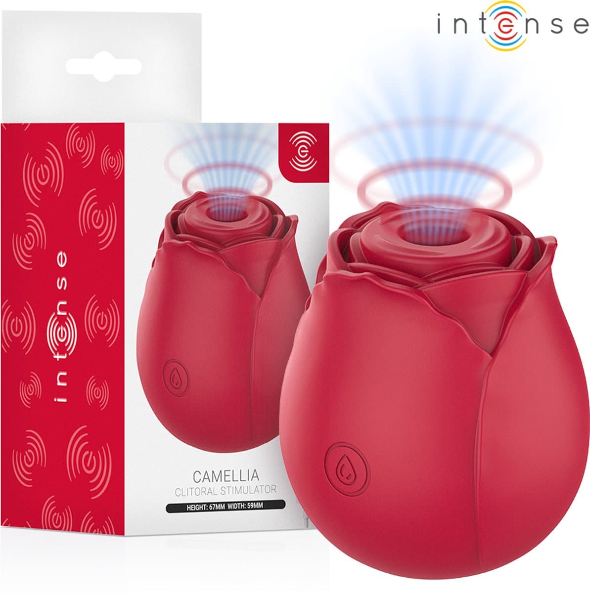 Krachtige Lucht Druk Clitoris Zuiger Camellia- Clitoris Zuiger in de vorm van een Roos -Luchtdruk Clitoris Stimulator - 10 Zuig Standen - Clitoris Zuiger en Vibrator - Oplaadbaar en Waterdicht — afbeelding 1