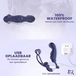 Toys Hub® Prostaat Vibrator PRO met Glijmiddel - Afstandsbediening - 11 Vibraties - Dubbele Stimulatie - Anaal Dildo - Plug - Massager met Cockring - Sex Toys voor Mannen — thumbnail 4