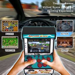 Mini Arcade Game Machine Groen - 2,8 Inch TFT Scherm - 156 Klassieke Games - Oplaadbare Batterij - Handheld Spelcomputer — thumbnail 2