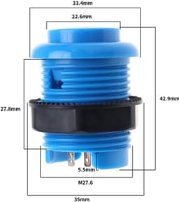 8 stuks drukknop compatibel met arcade machine games veelkleurige videogames knop games vervangende accessoires 4 kleuren — thumbnail 3