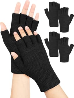 Handschoenen voor heren en dames, winterhandschoenen zonder vingers, uniseks vingerhandschoenen zonder vingertoppen, warm, voor sport, outdoor, kamperen, kamperen — thumbnail 1