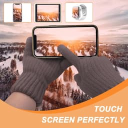 Handschoenen Mannen Wol Fleece Gevoerde Thermische Handschoenen Touch Screen Warm Gebreide Handschoenen Gift voor Running Ski Outdoor — thumbnail 4