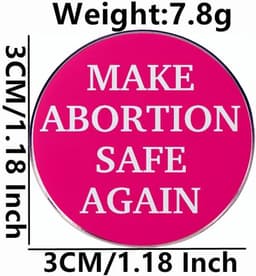 2 feministische roze emaille pinnen, maken abortus veilig weer legering reversspeldjes, 3cm(1.2"), Metaal, Geen edelsteen — thumbnail 2