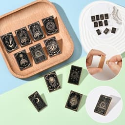 1 Doos 14 Stks 14 Stijlen Tarot Kaart Emaille Pins Gothic Broche Pin Zwarte Legering Waarzeggerij Kaarten Thema Zon Maan Ster Revers Badge Broches Set voor Rugzakken Tassen Kleding Decoratie — thumbnail 2