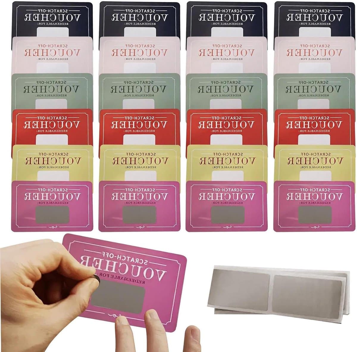 Kraskaarten set - Romantische vouchers - Momenten delen - 24 gepersonaliseerde kaarten - 108 x 7 cm - Niet gespecificeerd — afbeelding 1