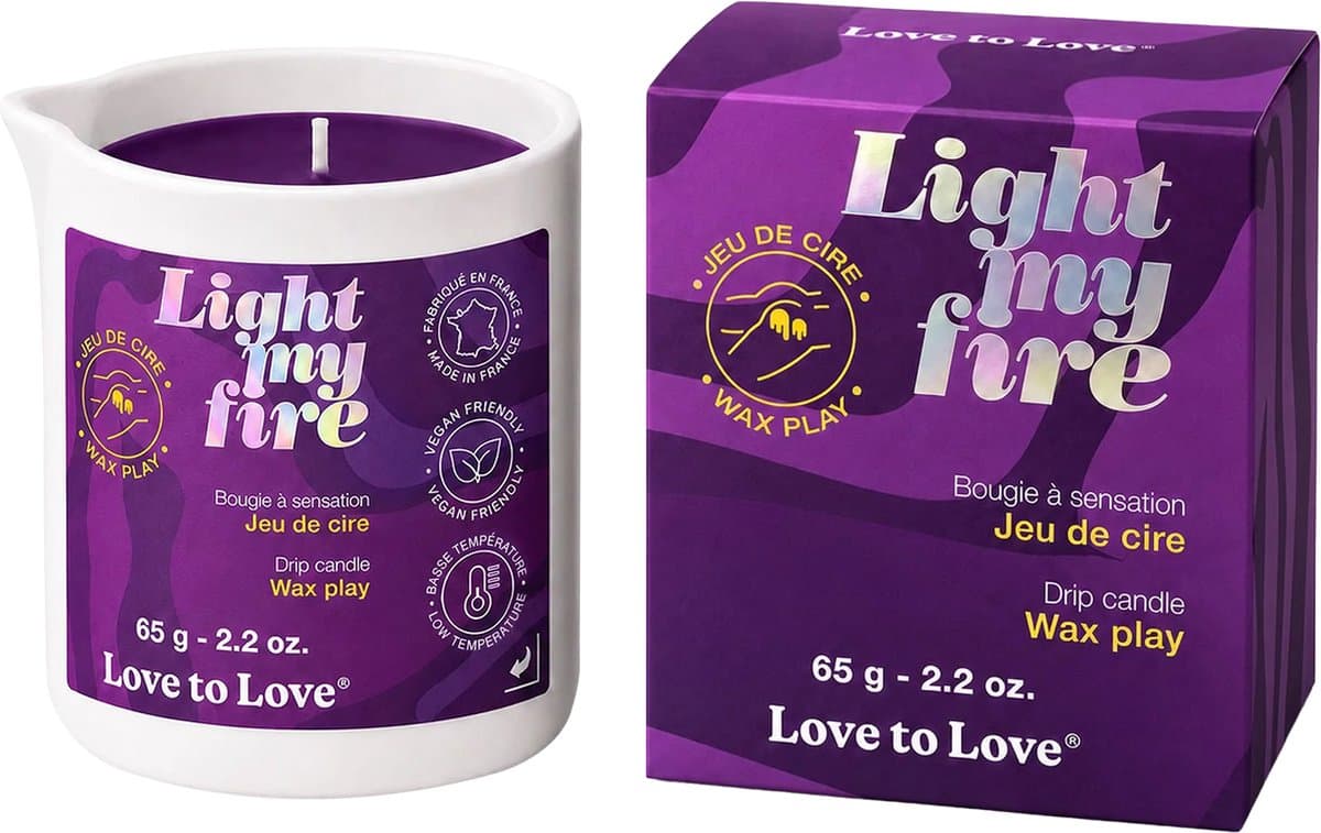 Love to Love - Light My Fire - Druppelkaars - Wax Play - Paars — afbeelding 1