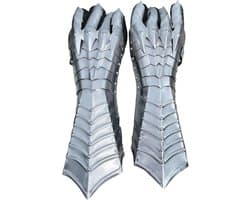 Nazgul Fantasy Gauntlets SCA Armor Gauntlets Handschoenen Ijzer Met Exp Shipping, Zilver, Medium
