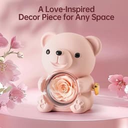 Romantische teddybeer met geconserveerde roos en hartvormige halsketting - Perfect cadeau voor Valentijnsdag, Moederdag en bruiloften — thumbnail 2