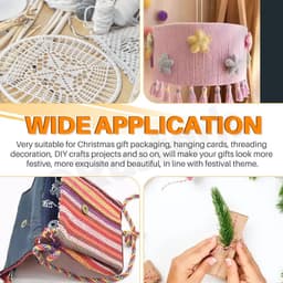 12 Stks 12 Kleuren 164 Voet/50 M Katoen Touw String Assortiment Kit Twine Bakers String Katoen Bakkers Lint Slagers Snaren voor DIY Ambachten Gift Wrapping Woondecoratie — thumbnail 3