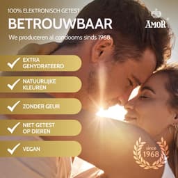 Set AMOR Premium Condoom en Glijmiddel - Ideale partners voor goede seks, 100 Nature Condooms Ø 53 mm + Vibratissimo Play Gel med 250 ml — thumbnail 5