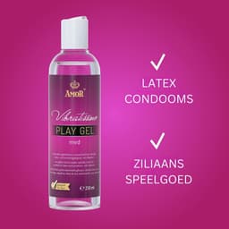 Vibratissimo Play Gel met 250 ml & AMOR Condooms Nature 50-pack I Watergebaseerd glijmiddel & condooms 53mm breed I Glijmiddel Gel voor speeltjes & latex condooms — thumbnail 4