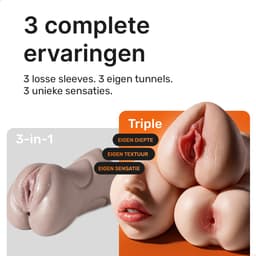 Sensual Desire® Triple Pocket Pussy Set - 3 Verschillende Sleeves - Mond, Vagina & Anus - Masturbator voor Man - Realistisch & Zacht - Sex Toys voor Mannen — thumbnail 4