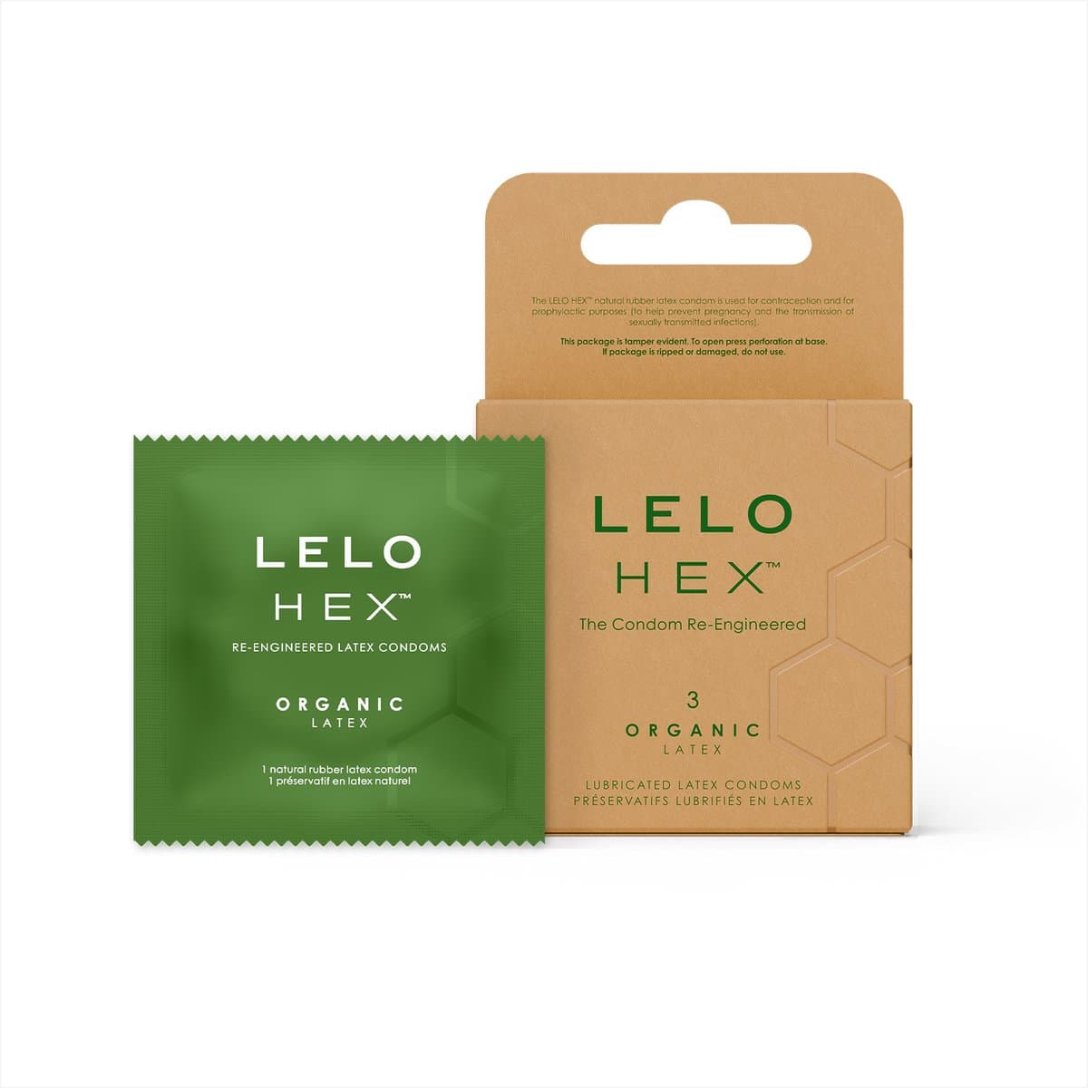 LELO HEX Organic - condooms - 54 mm - 3 stuks — afbeelding 1