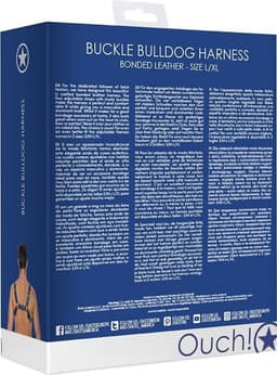 Shots - Ouch! Leren Bulldog Harnas met Gespen - L/XL blue L/XL — thumbnail 4
