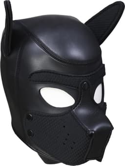Neopreen Puppy Hood Zwart – Comfortabel hondenmasker voor puppy play XL — thumbnail 1