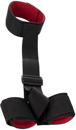 You2Toys – Bondage Rug Harnas met Hand Boeien en Aaneengesloten Hals Band voor Onderdaan – Zwart — thumbnail 3