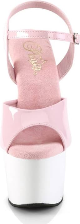 Pleaser - ADORE709 Sandaal met enkelband, Paaldans schoenen - US 12 - 42 Shoes - Roze/Wit — thumbnail 3