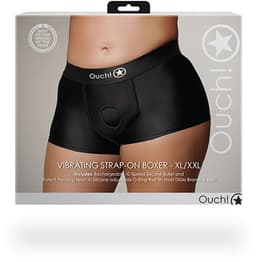 Shots - Ouch! OU825BLKXLXXL1 - Vibrating Strap-on Boxer - Black - XL/XXL — thumbnail 10