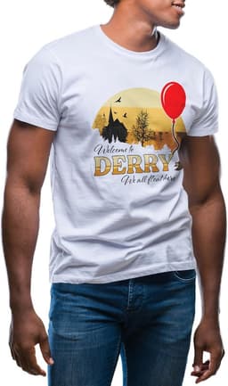 Horror T-Shirt Geïnspireerd op Klassieke Stephen King Roman - 'Welcome to Derry' Thema — thumbnail 2