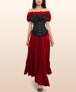 Pirate Corset Shapewear voor Dames - Sexy Lace-up Bustiers, Beschikbaar in Maten XS tot 6XL — thumbnail 2