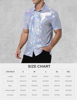 Pailletten T-shirt voor heren - Metallic disco kleding voor jaren '70 thema feesten — thumbnail 4