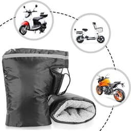 Handschoenen - Motorstuurhandschoenen - Fietshandschoenen - Warme handschoenen - Winterhandschoenen - Winddichte en warme winterhandschoenen - voor heren en dames - met reflecterende strips - handwarmers - voor de winter - motorhandschoenen - zwart — thumbnail 3