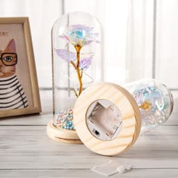 Zolta Serie - Led Glazen Roos - Roze - Decoratief Geschenk — thumbnail 6