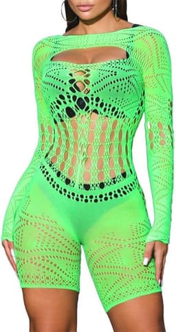 Dames Lingerie Bodysuit Fishnet Sexy Jumpsuit Romper — thumbnail 1