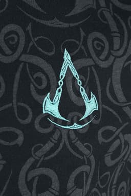 Zwart Katoenen T-Shirt met Viking Gaming Print - Maat M — thumbnail 4