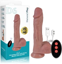 Erospace Natural Play D6 – siliconen dildo 22 cm met stotende en roterende functie — thumbnail 1