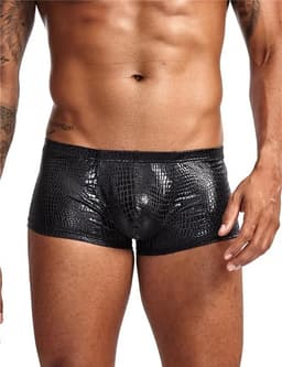 Zwarte Heren Boxershort met Slangenprint – Sexy Stretch Boxer met Korte Pijpen - Maat XL — thumbnail 4