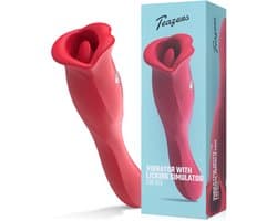 Teazers - Vibrator met Likkende Clitoris Stimulator - Vibrators voor Vrouwen - Sex Toys voor Vrouwen - Vibrators - Dildo’s - Clitoris Stimulator - Tong Vibrator - Rood