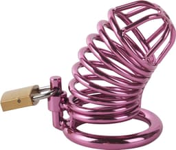 Banoch | Cockcage paars metaal | Chastity Cage met 3 ringen | 40 mm, 45 mm & 50 mm — thumbnail 6