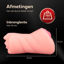 Quick Relief Anna™ - Masturbator - Pocket Pussy - 3-1 Mond, Vagina & Anus - Sex toys voor Mannen - Beige — thumbnail 12