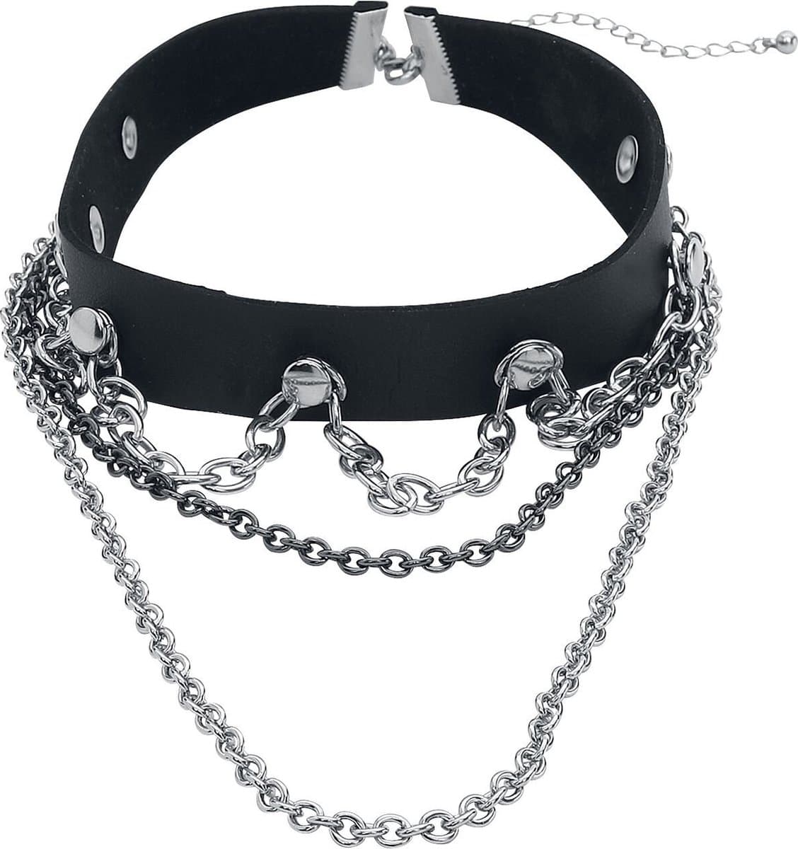 Gothicana Zwarte halsketting / choker met ketting details - Dames - Standard — afbeelding 1