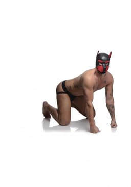 Neoprene Puppy Hood - Black and Red — thumbnail 7