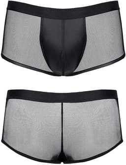 Wetlook en mesh Men's shorts - Black — thumbnail 4