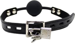 Smart Moves - Afsluitbare Siliconen Ball Gag - Zwart — thumbnail 2