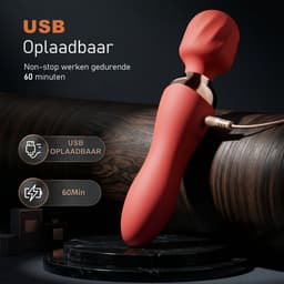 Heevli® AV-Massageapparaat met 2 Trilkoppen- Magic Wand - Vibrator voor Vrouwen - Clitoris Stimulator - 10 Standen - Fluisterstil - Sex Toys voor Vrouwen - Seksspeeltjes - womanizer — thumbnail 2