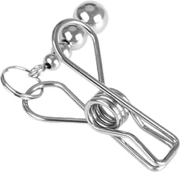 Oneay Tepelklemmen, verstelbare metalen tepelklemmen met kleine balletjes, geen piercing nodig, geschikt voor tepelringen, metalen tepelspeeltjes voor vrouwen. — thumbnail 2