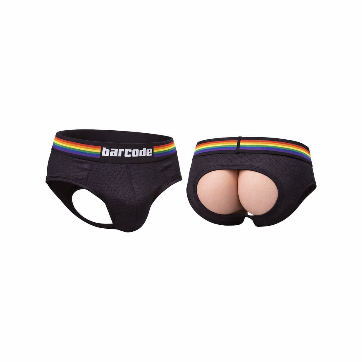 Barcode Berlin Backless Brief Pride Black - MAAT XXL - Erotisch Heren Ondergoed - Slip voor Man - Sexy mannen Slip — afbeelding 1