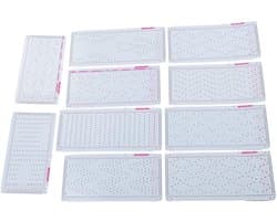 Dailygoods- Punching Cards Set - 10 Stuks - Professionele Plastic Kaarten - Voor Silver Reed Breimachine - Gebruiksvriendelijk - 10 Patronen - Breipatroonkaarten