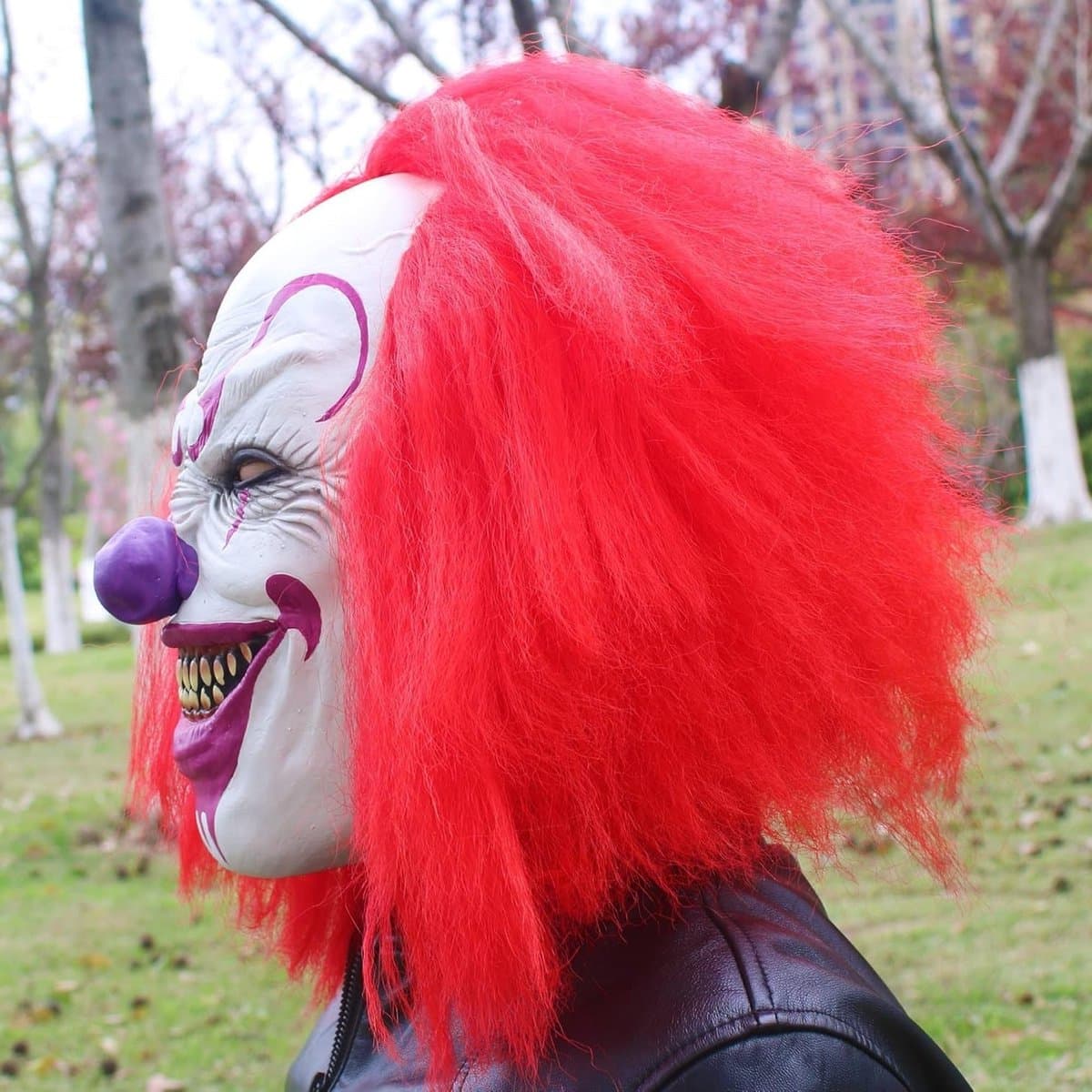 Creepy Joker Clown Latex Masker voor Volwassenen - Grappige Halloween Kostuum Accessoires en Cosplay Props — afbeelding 1
