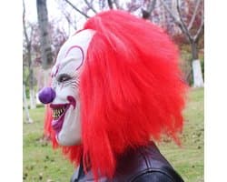 Creepy Joker Clown Latex Masker voor Volwassenen - Grappige Halloween Kostuum Accessoires en Cosplay Props